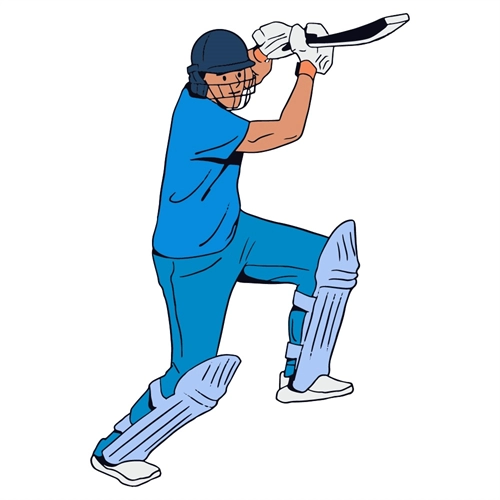 Cricket Batsman Cover Drive Pose Transparent Sticker